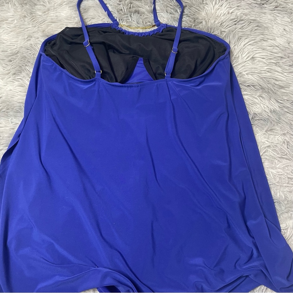Magicsuit Miraclesuit One Piece Swim Dress Slimming A Lister Blue Gold Accent 16 - Picture 5 of 7